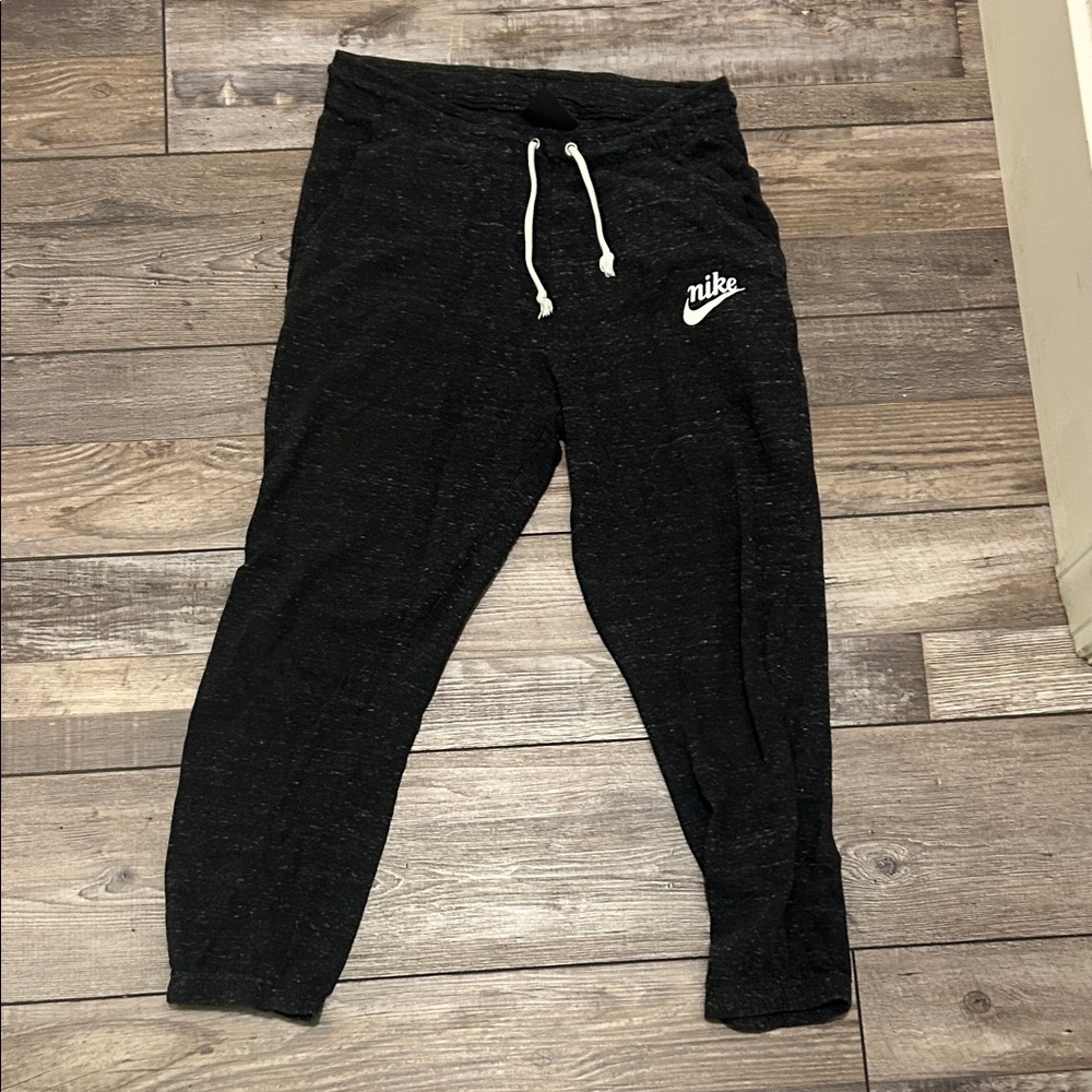 Nike Black Sweatpants with White Drawstring